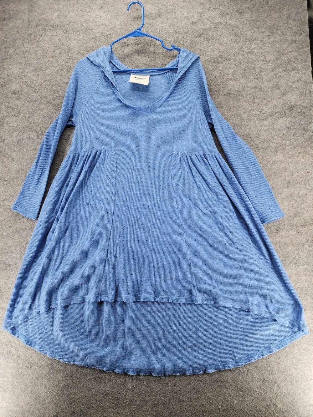Intimately Free People Dress Womens Medium Long Sleeve Blue Hooded